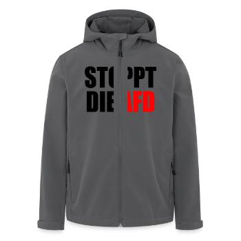Stoppt die afd - Recycelte Männer Softshell-Jacke von Stanley/Stella - Anthrazit - Vorne - AI Model Male 185 light (185cm)