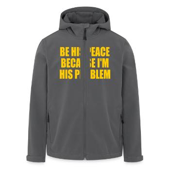 be his peace because im his problem - Recycelte Männer Softshell-Jacke von Stanley/Stella - Anthrazit - Vorne - AI Model Male 185 light (185cm)