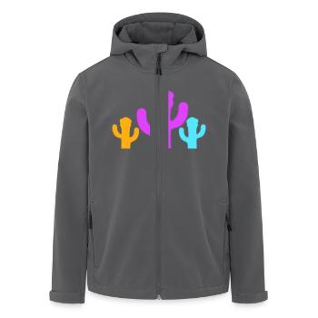 3 Bunte Kakteen Kaktus Stachelig Wüsten Stachel - Recycelte Männer Softshell-Jacke von Stanley/Stella - Anthrazit - Vorne - AI Model Male 185 light (185cm)