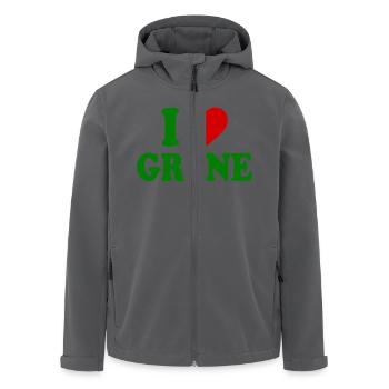 I love grüne - Recycelte Männer Softshell-Jacke von Stanley/Stella - Anthrazit - Vorne - AI Model Male 185 light (185cm)