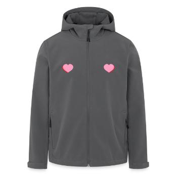 Buchstabe i rote Herzen - Recycelte Männer Softshell-Jacke von Stanley/Stella - Anthrazit - Vorne - AI Model Male 185 light (185cm)
