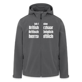 Britische Katze - Recycelte Männer Softshell-Jacke von Stanley/Stella - Anthrazit - Vorne - AI Model Male 185 light (185cm)