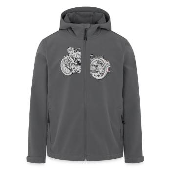 Motorrad Skizze - Recycelte Männer Softshell-Jacke von Stanley/Stella - Anthrazit - Vorne - AI Model Male 185 light (185cm)