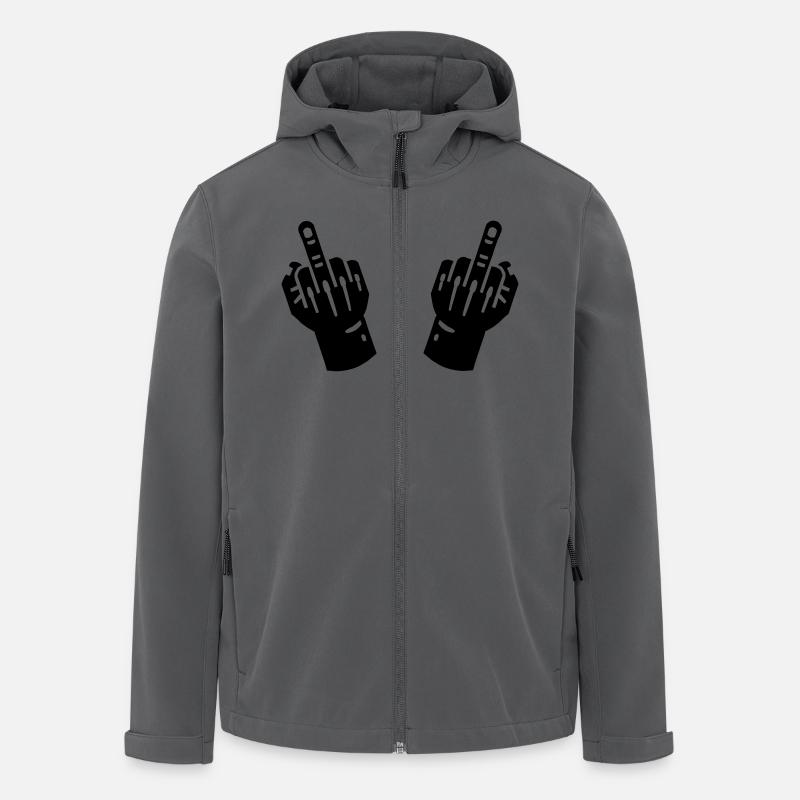 Main du majeur 2 - Veste softshell homme en polyester recyclé Stanley/Stella - charbon