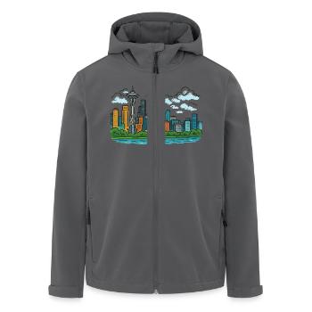 seattle stadt - Recycelte Männer Softshell-Jacke von Stanley/Stella - Anthrazit - Vorne - AI Model Male 185 light (185cm)