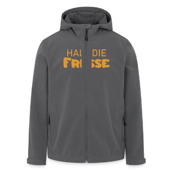 Halt die Fresse - Cooler Spruch - Schweigen - Recycelte Männer Softshell-Jacke von Stanley/Stella - Anthrazit - Vorne - AI Model Male 185 light (185cm)