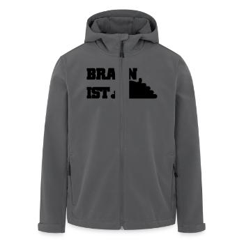 Braun ist Scheiße - Recycelte Männer Softshell-Jacke von Stanley/Stella - Anthrazit - Vorne - AI Model Male 185 light (185cm)