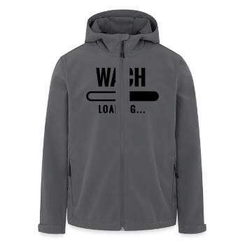 wach loading Morgenmuffel Status Kaffee - Recycelte Männer Softshell-Jacke von Stanley/Stella - Anthrazit - Vorne - AI Model Male 185 light (185cm)
