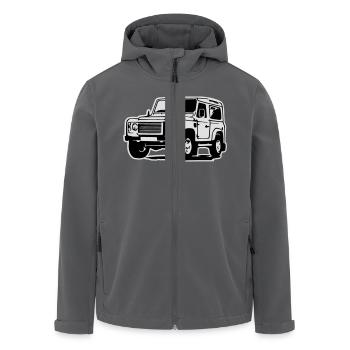 Defender (mit Hintergrund) - Recycelte Männer Softshell-Jacke von Stanley/Stella - Anthrazit - Vorne - AI Model Male 185 light (185cm)