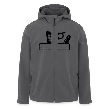 Kamm & Schere in der Tasche / barber tools in a - Recycelte Männer Softshell-Jacke von Stanley/Stella - Anthrazit - Vorne - AI Model Male 185 light (185cm)