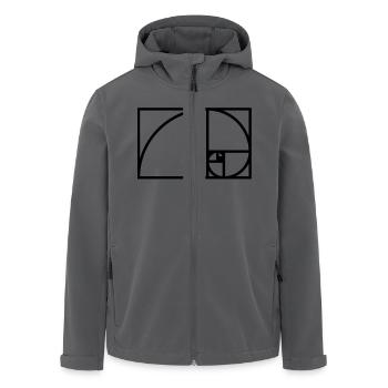 golden_mean_logarithmic_fibonacci_spiral - Recycelte Männer Softshell-Jacke von Stanley/Stella - Anthrazit - Vorne - AI Model Male 185 light (185cm)
