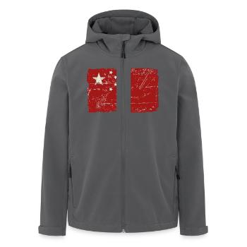 China Vintage Flag - Recycelte Männer Softshell-Jacke von Stanley/Stella - Anthrazit - Vorne - AI Model Male 185 light (185cm)