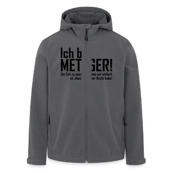 ich bin metzger - Recycelte Männer Softshell-Jacke von Stanley/Stella - Anthrazit - Vorne - AI Model Male 185 light (185cm)