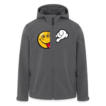 Smiley Stupid - Recycelte Männer Softshell-Jacke von Stanley/Stella - Anthrazit - Vorne - AI Model Male 185 light (185cm)