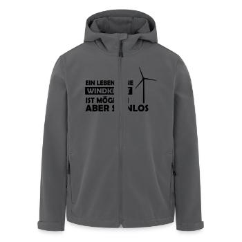 ein leben ohne windkraft - Recycelte Männer Softshell-Jacke von Stanley/Stella - Anthrazit - Vorne - AI Model Male 185 light (185cm)