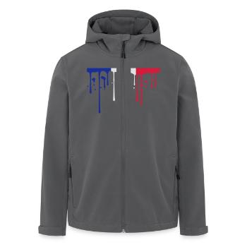 tropfen klecks 3 farben frankreich nation blau wei - Recycelte Männer Softshell-Jacke von Stanley/Stella - Anthrazit - Vorne - AI Model Male 185 light (185cm)