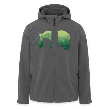 Bär und Cub Berg Bär Tier Liebhaber Geschenk - Recycelte Männer Softshell-Jacke von Stanley/Stella - Anthrazit - Vorne - AI Model Male 185 light (185cm)