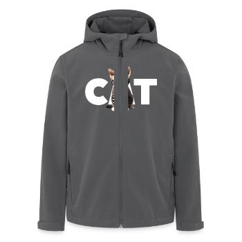 Cat - Für alle die Katzen lieben und das Zeigen - Recycelte Männer Softshell-Jacke von Stanley/Stella - Anthrazit - Vorne - AI Model Male 185 light (185cm)