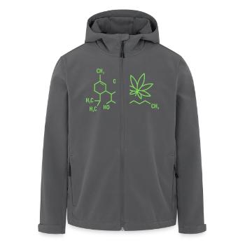THC-Formel mit Cannabisblättern - Recycelte Männer Softshell-Jacke von Stanley/Stella - Anthrazit - Vorne - AI Model Male 185 light (185cm)