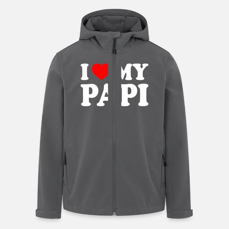 I love my papi - Men’s Recycled Softshell Jacket by Stanley/Stella - anthracite