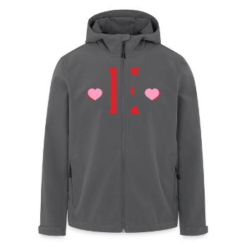 Buchstabe e rote Herzen - Recycelte Männer Softshell-Jacke von Stanley/Stella - Anthrazit - Vorne - AI Model Male 185 light (185cm)