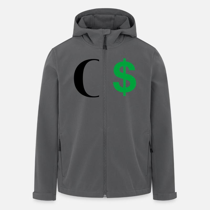 Lettre c dollar - Veste softshell homme en polyester recyclé Stanley/Stella - charbon