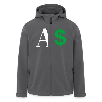 Dollar-Buchstabe - Recycelte Männer Softshell-Jacke von Stanley/Stella - Anthrazit - Vorne - AI Model Male 185 light (185cm)