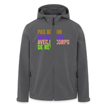 Keine Haare nötig für diesen Traumkörper - Recycelte Männer Softshell-Jacke von Stanley/Stella - Anthrazit - Vorne - AI Model Male 185 light (185cm)