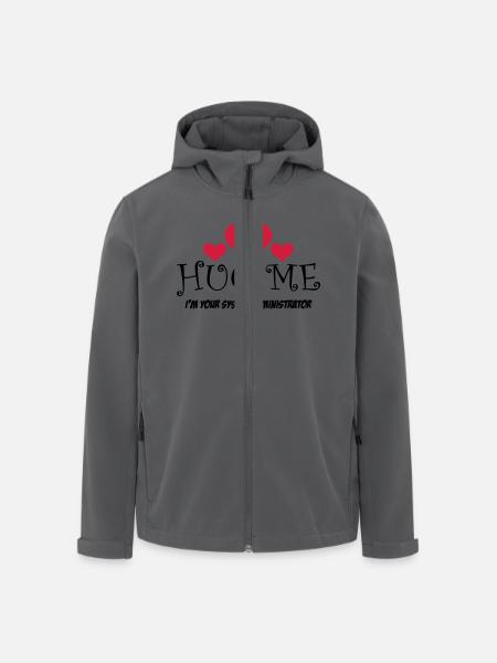 HUG ME! i'm your Systemadministrator - Recycelte Männer Softshell-Jacke von Stanley/Stella - Anthrazit