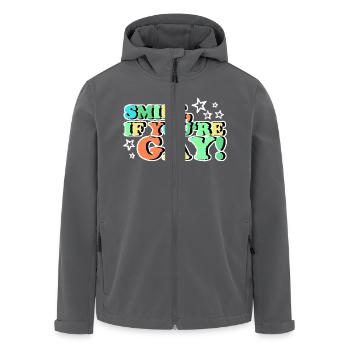 LÄCHLE WENN DU SCHWUL BIST - Recycelte Männer Softshell-Jacke von Stanley/Stella - Anthrazit - Vorne - AI Model Male 185 light (185cm)