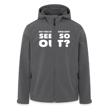 witziger Spruch - Recycelte Männer Softshell-Jacke von Stanley/Stella - Anthrazit - Vorne - AI Model Male 185 light (185cm)