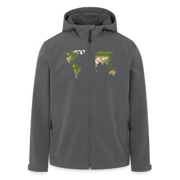 Polygon Weltkarte - Recycelte Männer Softshell-Jacke von Stanley/Stella - Anthrazit - Vorne - AI Model Male 185 light (185cm)