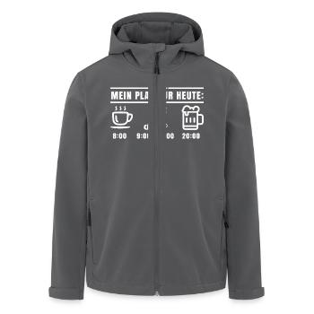 Mein Plan für Heute Hund - Recycelte Männer Softshell-Jacke von Stanley/Stella - Anthrazit - Vorne - AI Model Male 185 light (185cm)