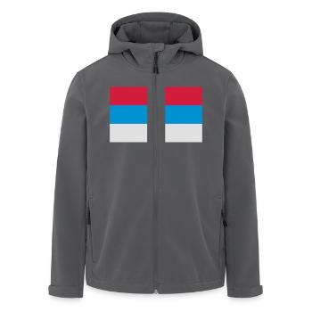 Nationalflagge von Serbien - Recycelte Männer Softshell-Jacke von Stanley/Stella - Anthrazit - Vorne - AI Model Male 185 light (185cm)