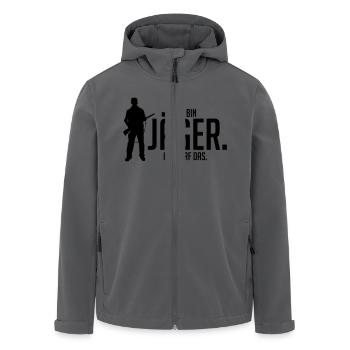 Ich bin Jäger ich darf das - Recycelte Männer Softshell-Jacke von Stanley/Stella - Anthrazit - Vorne - AI Model Male 185 light (185cm)