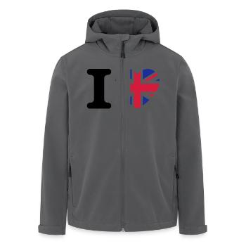 I love UK - Recycelte Männer Softshell-Jacke von Stanley/Stella - Anthrazit - Vorne - AI Model Male 185 light (185cm)