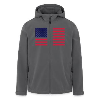 amerikanische Flagge - Recycelte Männer Softshell-Jacke von Stanley/Stella - Anthrazit - Vorne - AI Model Male 185 light (185cm)