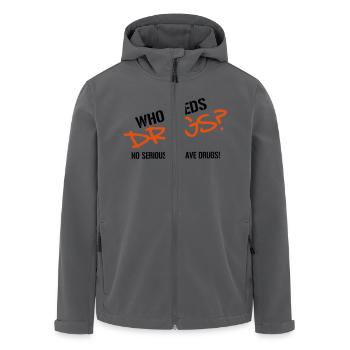 Who needs Drugs? Fun Vector Design - Recycelte Männer Softshell-Jacke von Stanley/Stella - Anthrazit - Vorne - AI Model Male 185 light (185cm)