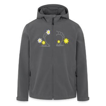 Zehen mit Blumen, Flower Power - Recycelte Männer Softshell-Jacke von Stanley/Stella - Anthrazit - Vorne - AI Model Male 185 light (185cm)