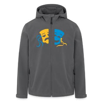 Theaterschauspieler glücklich traurig wirkenden - Recycelte Männer Softshell-Jacke von Stanley/Stella - Anthrazit - Vorne - AI Model Male 185 light (185cm)