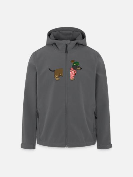 Der bayerische Dackel rot-weißes Hemd - Recycelte Männer Softshell-Jacke von Stanley/Stella - Anthrazit