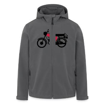 Fahrzeug - Simson S51 - Recycelte Männer Softshell-Jacke von Stanley/Stella - Anthrazit - Vorne - AI Model Male 185 light (185cm)