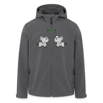 Steiermark Herz 2 Elefanten mit Luftballon - Recycelte Männer Softshell-Jacke von Stanley/Stella - Anthrazit - Vorne - AI Model Male 185 light (185cm)