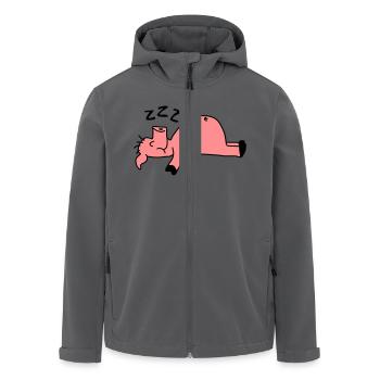 Sleeping Pig - Recycelte Männer Softshell-Jacke von Stanley/Stella - Anthrazit - Vorne - AI Model Male 185 light (185cm)