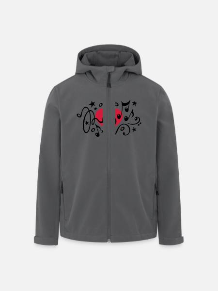 Musik Herz Noten Chor Klassik Ton I love music - Recycelte Männer Softshell-Jacke von Stanley/Stella - Anthrazit