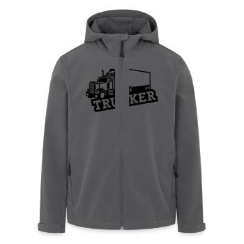 Trucker - Recycelte Männer Softshell-Jacke von Stanley/Stella - Anthrazit - Vorne - AI Model Male 185 light (185cm)