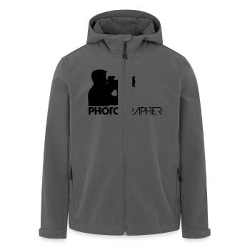 Photographer Text Logo Design - Recycelte Männer Softshell-Jacke von Stanley/Stella - Anthrazit - Vorne - AI Model Male 185 light (185cm)