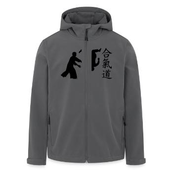 Aikido - Recycelte Männer Softshell-Jacke von Stanley/Stella - Anthrazit - Vorne - AI Model Male 185 light (185cm)