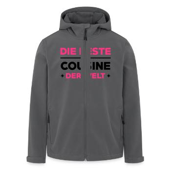 Cousin / Cousine / Vetter / Bruder / Tante / Onkel - Recycelte Männer Softshell-Jacke von Stanley/Stella - Anthrazit - Vorne - AI Model Male 185 light (185cm)