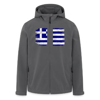 Greece Flag - Vintage Look - Recycelte Männer Softshell-Jacke von Stanley/Stella - Anthrazit - Vorne - AI Model Male 185 light (185cm)